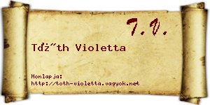 Tóth Violetta névjegykártya