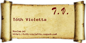 Tóth Violetta névjegykártya